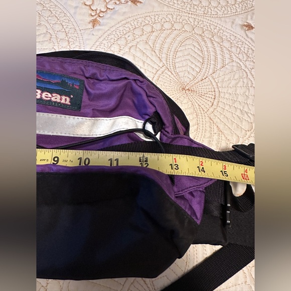 L.L. Bean Men's Vintage Purple and Black Body Belt Bag - Picture 6 of 7